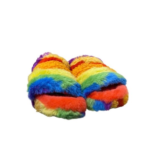 UGG Fluff Yeah Rainbow Platform Strap Support Slippers Size 5 - Picture 5 of 7